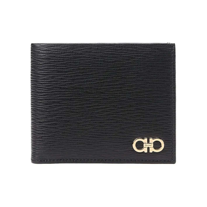 FERRAGAMO Cow Leather Wallet Men's Black