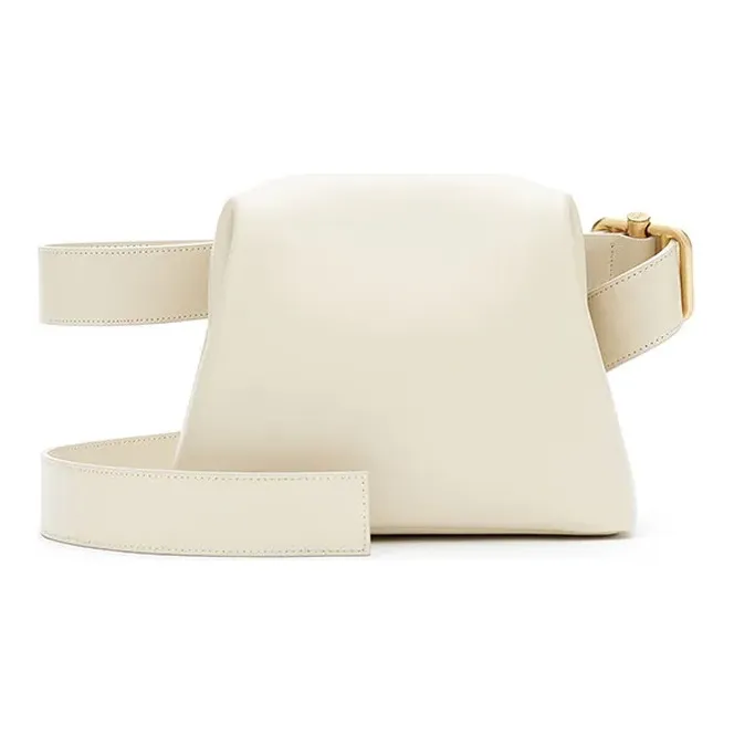 OSOI MINI BROT Italian Version Calfskin Chinese Steamed Bun Bag, Crossbody Bag, Shoulder Bag Mini Women's Cream White