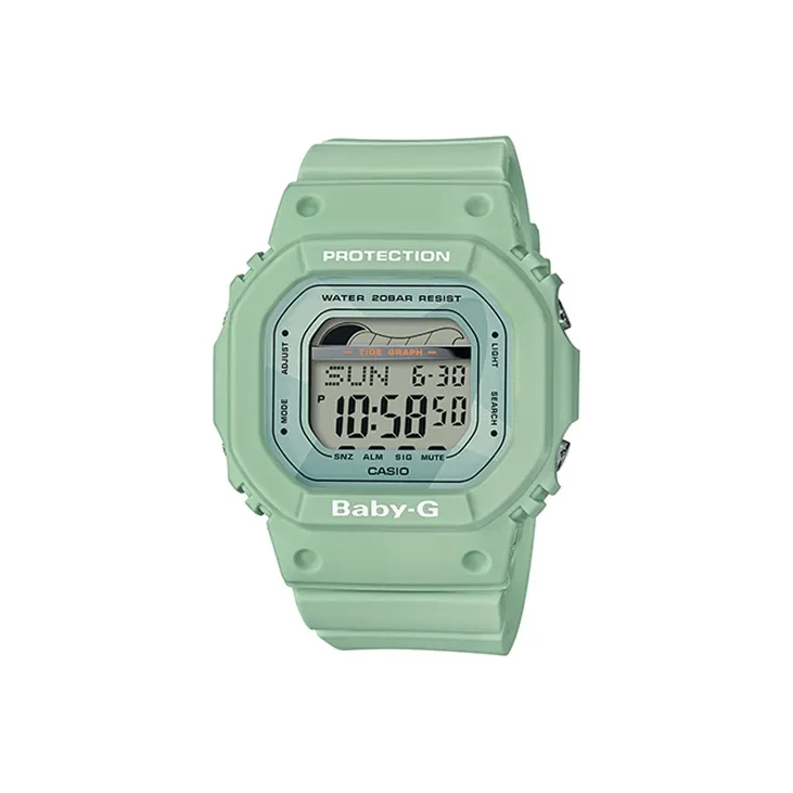 CASIO Baby Кварцевый механизм Смольный ремешок Часы Женские часы Зеленый циферблат