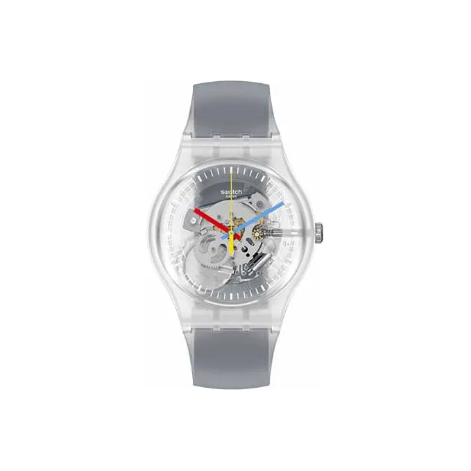 Swatch Quartz Механизм Унисекс Часы 41 мм С циферблатом Skeleton Пластиковый корпус Часы с силиконовым ремешком