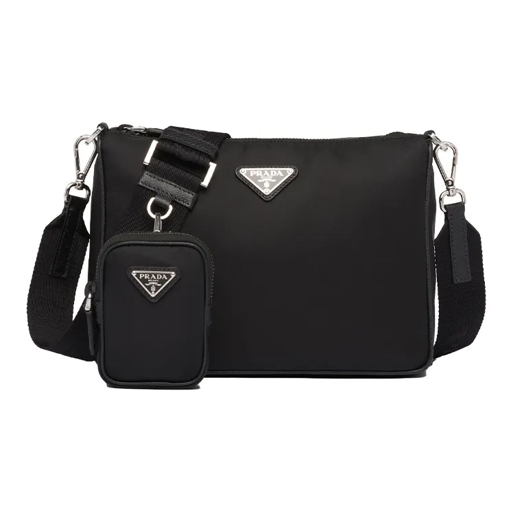 PRADA Hobo Nylon 3 in 1 Messenger Bag Briefcase Shoulder Bag Crossbody Bag Men's Black