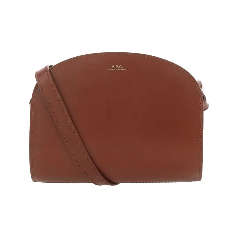 A.P.C Leather Shoulder Bag Crossbody Bag Handbag Women's Camel