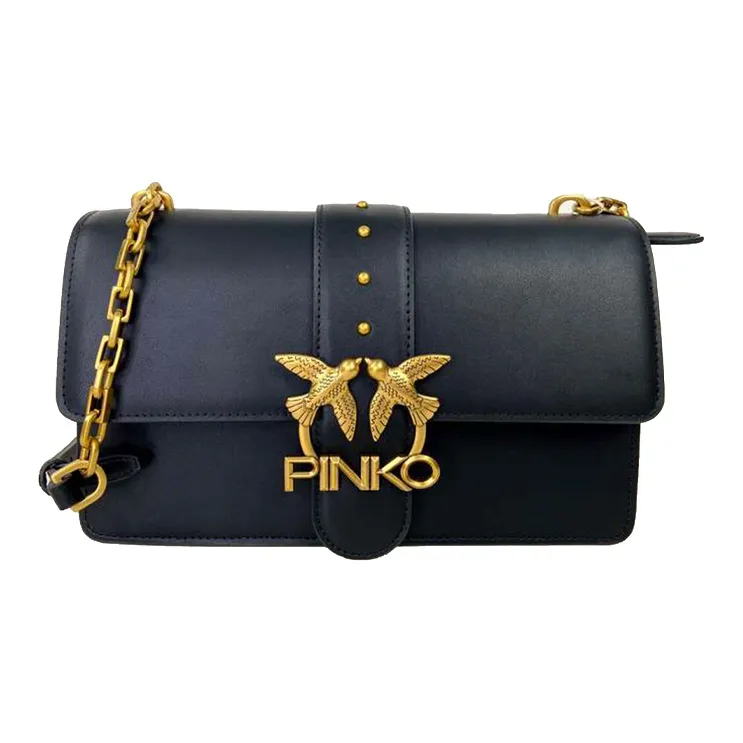 PINKO Сумка через плечо из коровьей кожи Мини Женская Черный Черный Золотой