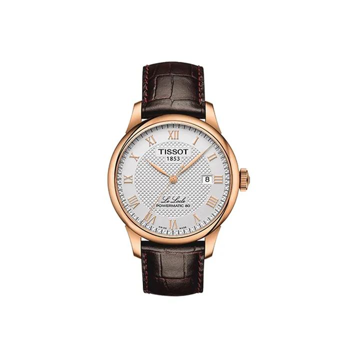 TISSOT Le Locle Collection Mechanical Movement Men's Watches Watch 39.3mm Silver Dial Steel Watch Case Leather Strap