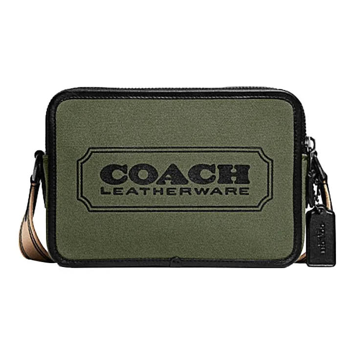 COACH Charter Коровья кожа Сумка через плечо Сумка на плечо Женская Зеленый и Бежевый Белый