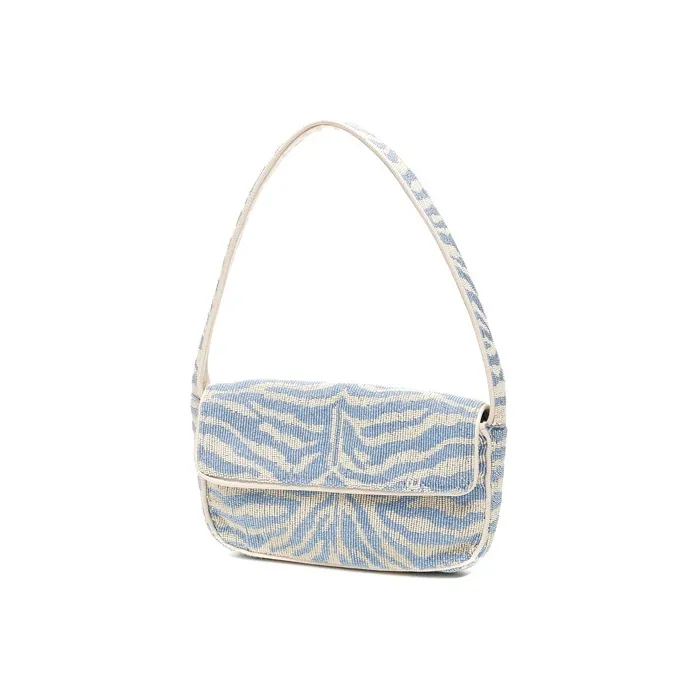 Staud Fabric With Leather, Leather Binding Detail Handbag Women's Blue