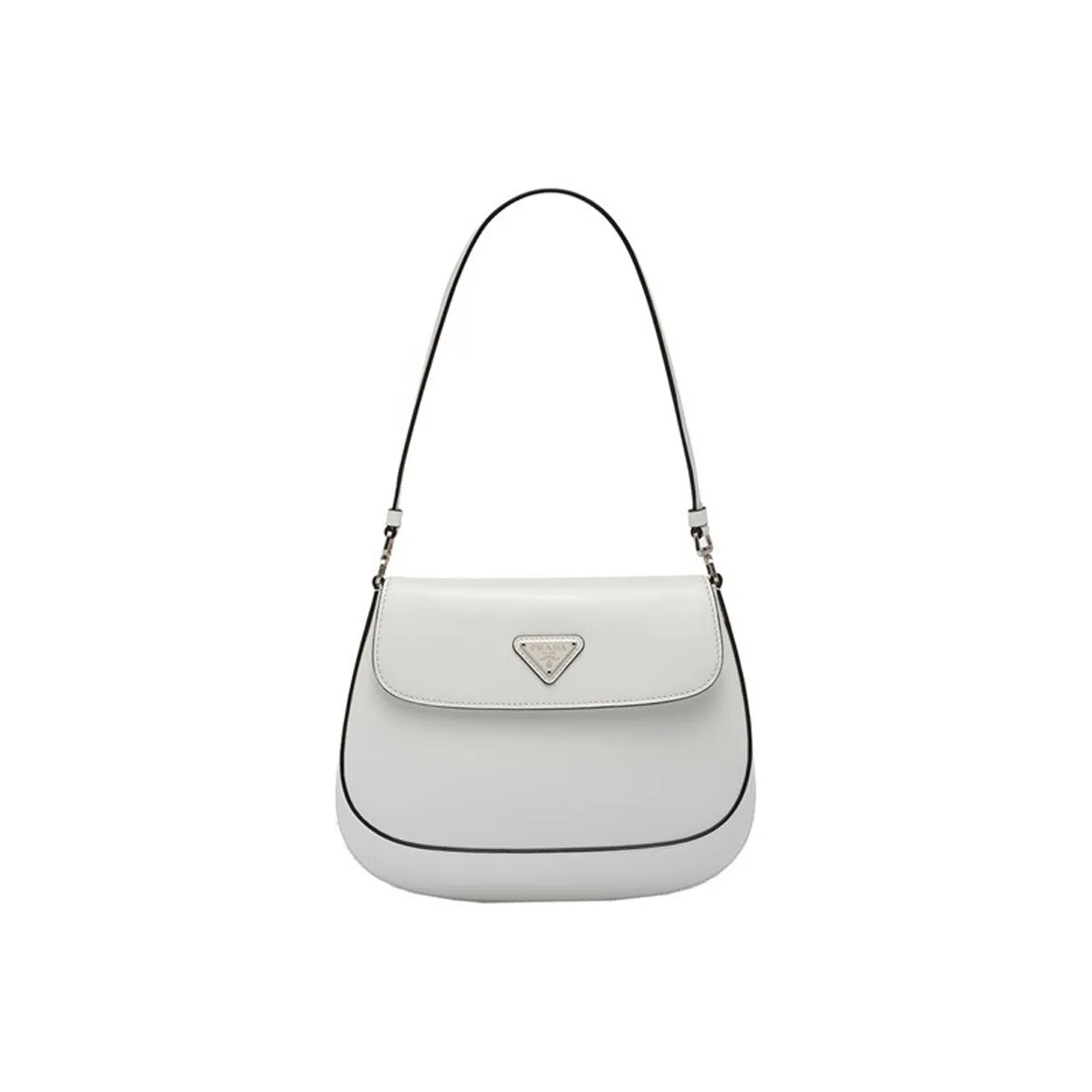 PRADA Leather Shoulder Bag Women's White