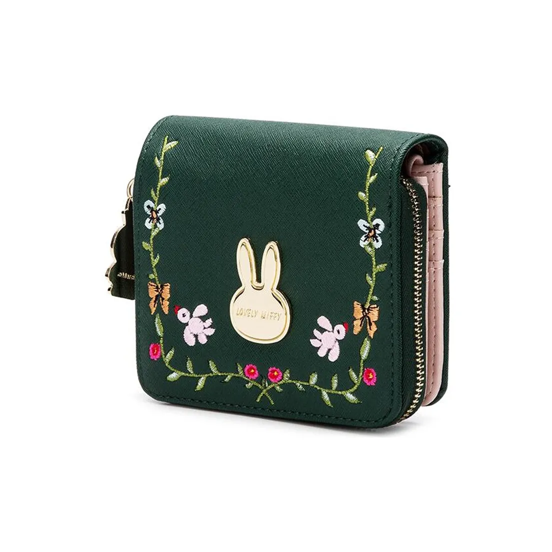 MIFFY PU (полиуретан) Кожаный кошелек для карт женский зеленый синий