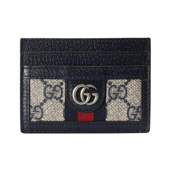 GUCCI Canvas с кожаными вставками держатель для карт держатель для карт женский синий