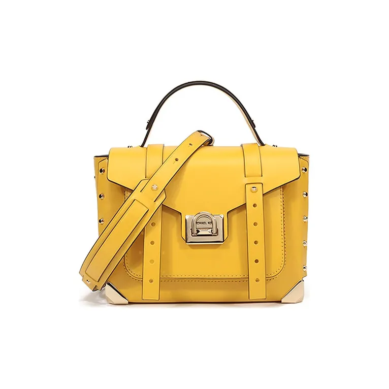 MICHAEL KORS MICHAEL KORS Luggage Collection Коровья кожа Сумка через плечо Средняя Женская Желтая