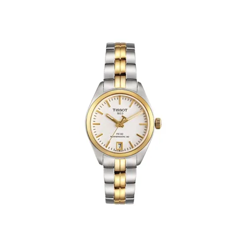 Tissot Mechanical Movement Женские Часы PR100 Collection 33 мм Белые