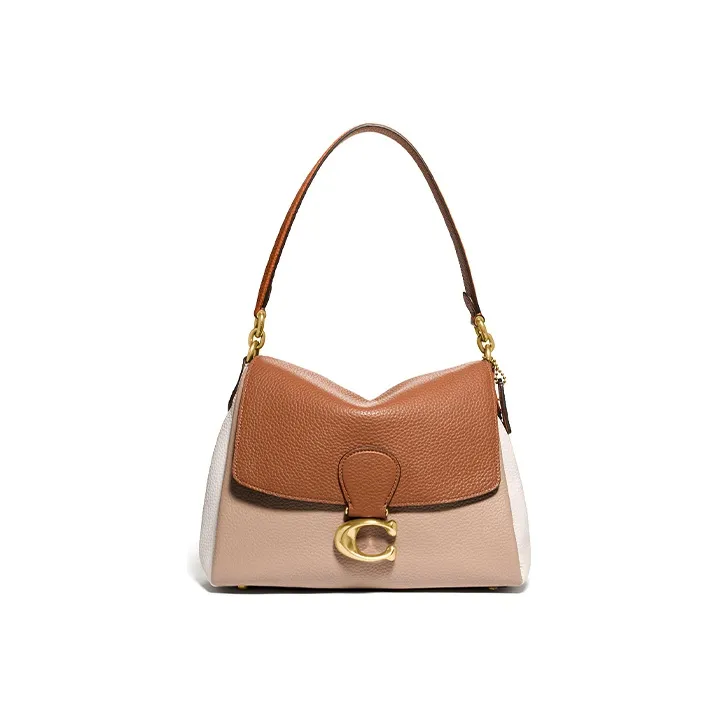 COACH May Leather Flap Bag Crossbody Bag Shoulder Bag Women's Multicolor Vintage Khaki