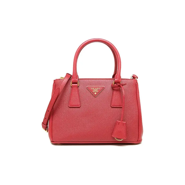 PRADA Leather Single Portable Shoulder Bag Regular Women's Red