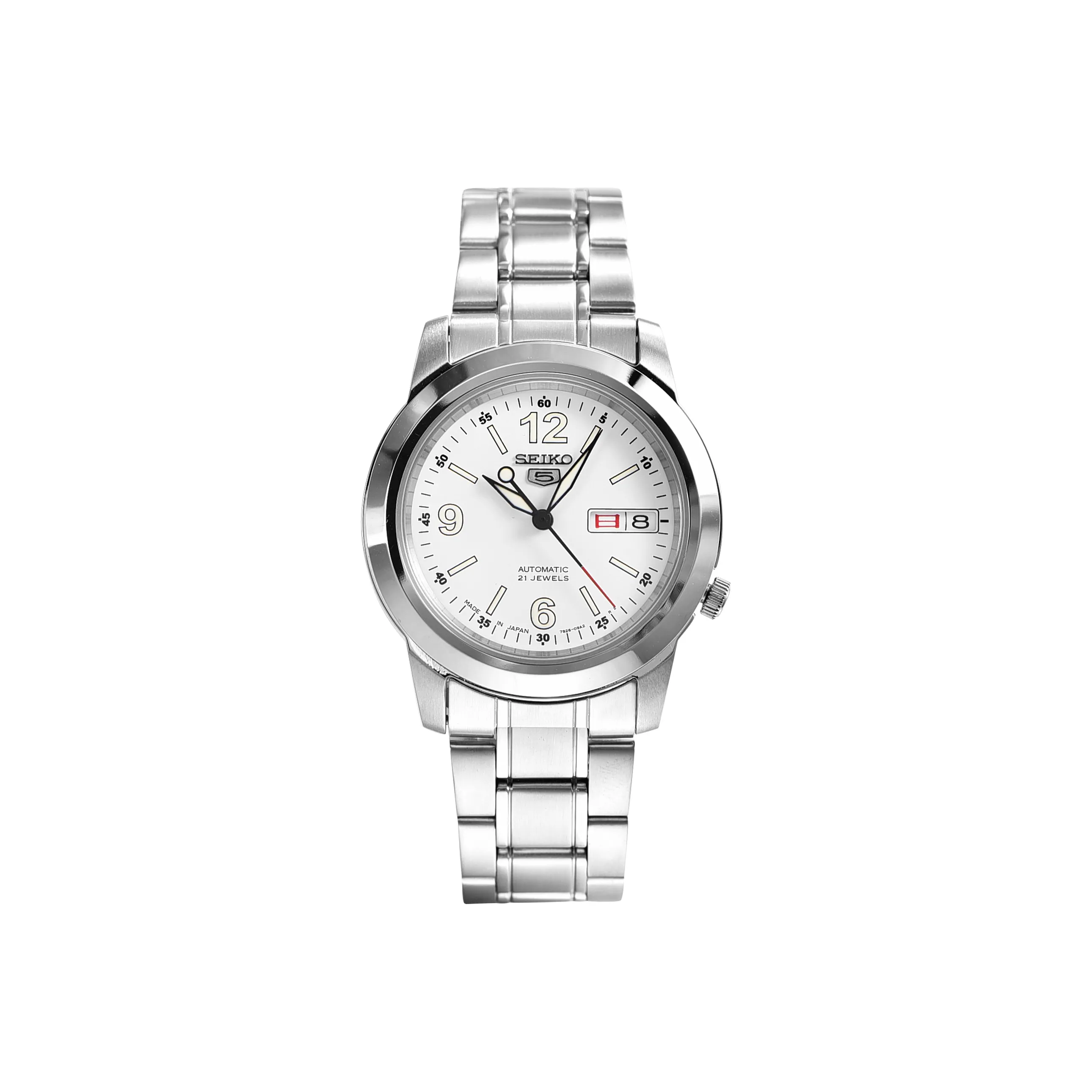 SEIKO Mechanical Movement Stainless Steel Strap Watch Men's Watches Silver Dial SNKE57J1