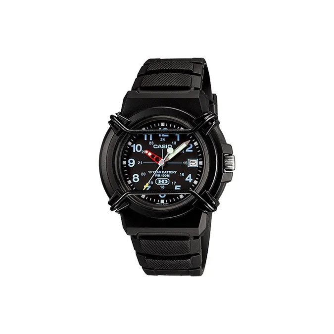 CASIO YOUTH Collection Круглый Шарм THREE Кварцевый механизм Смольный ремешок Часы Мужские Черный циферблат