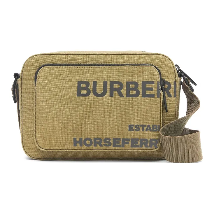 Burberry Horseferry Cow Leather Messenger Bag, Shoulder Bag, Crossbody Bag Men's Deep Moss Green