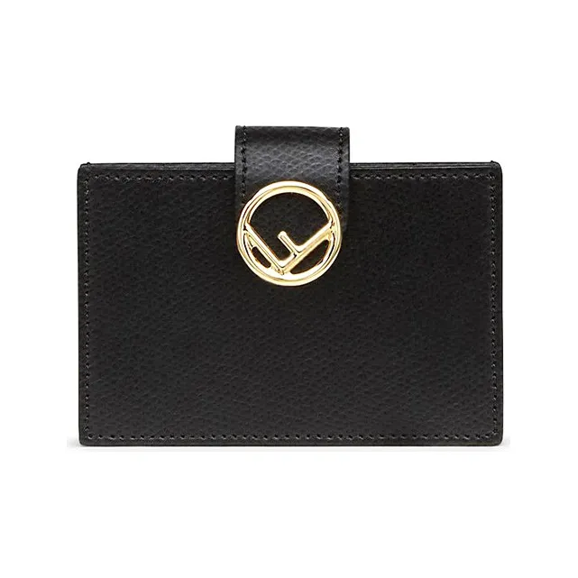 FENDI F Is Fendi Calfskin Card Set Card Holder Women's Black