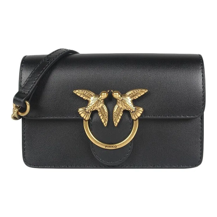 PINKO Cow Leather Swallow Bag, Fanny Pack, Crossbody Bag, Shoulder Bag Women's