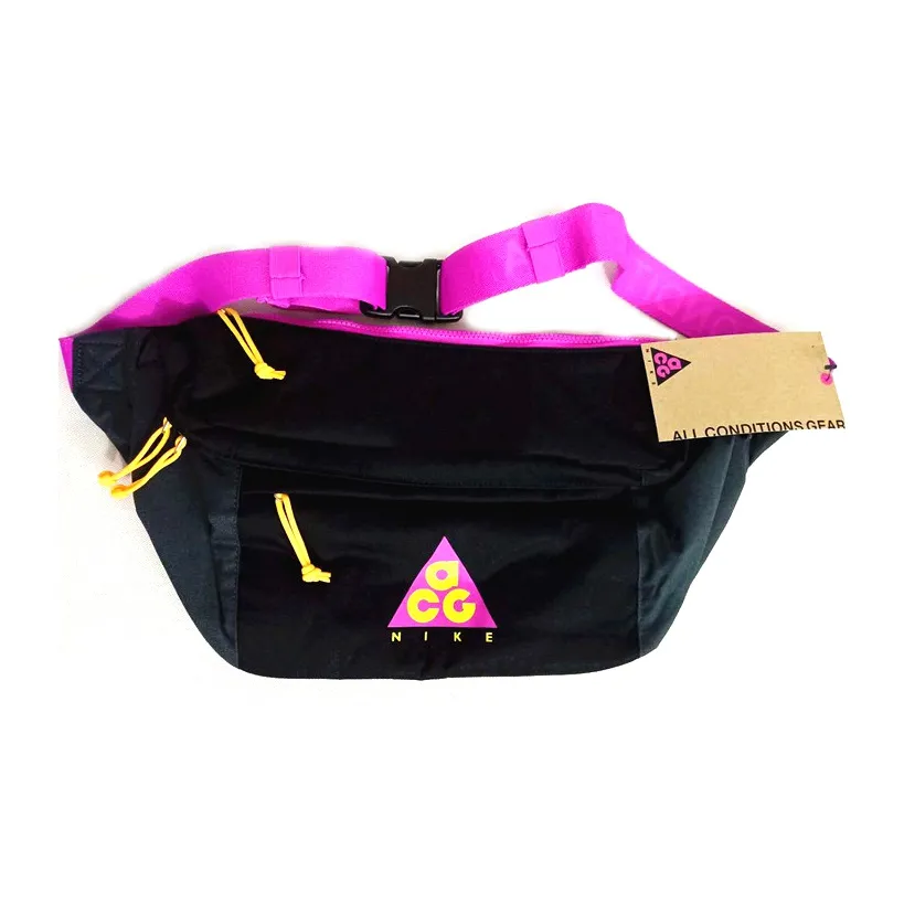 Nike Полиэстер Сумка через плечо Бананка Обычный Унисекс Черно-розовый