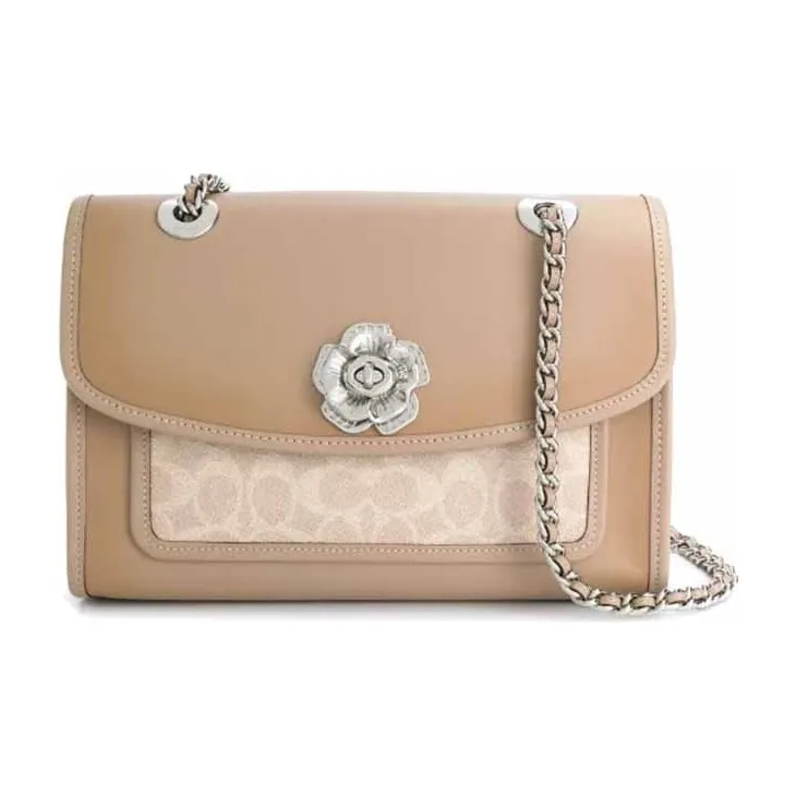 COACH Canvas With Leather Shoulder Bag, Crossbody Bag Women's Brown Monogram