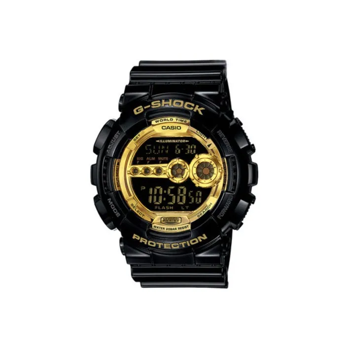 CASIO G Shock Кварцевый механизм Смольный ремешок Часы Мужские Черный циферблат GD 100GB 1DR