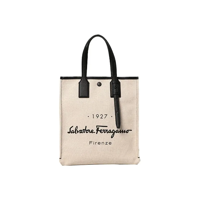 FERRAGAMO Canvas Bag, Handbag Men's Beige