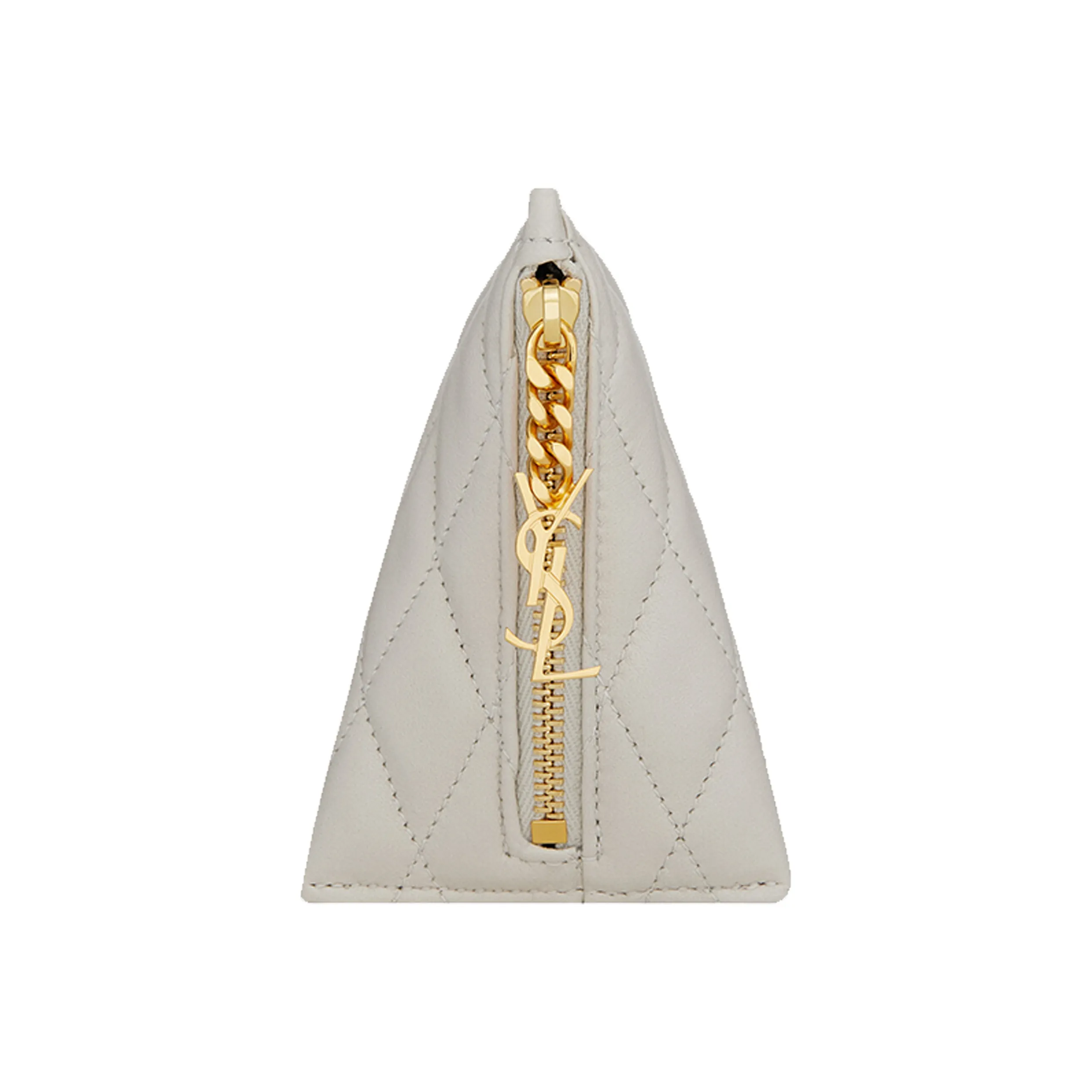 SAINT LAURENT Lambskin Coin Purse Small Size Women's White