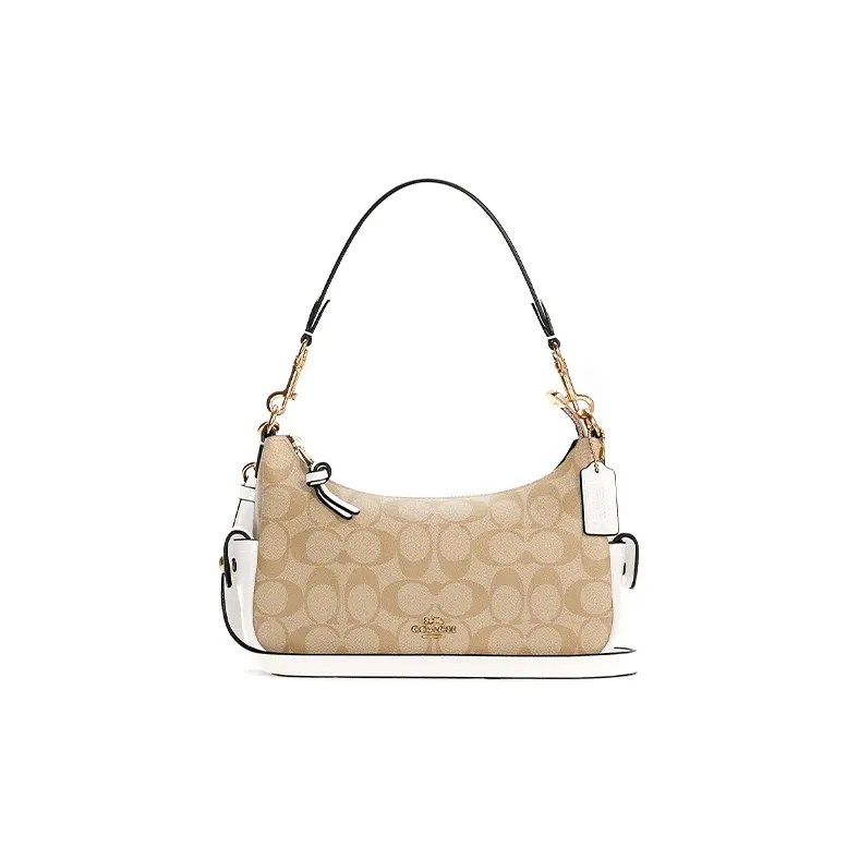 COACH Pennie Canvas Shoulder Bag Portable Crossbody Bag Shoulder Bag Medium Size Women's Khaki