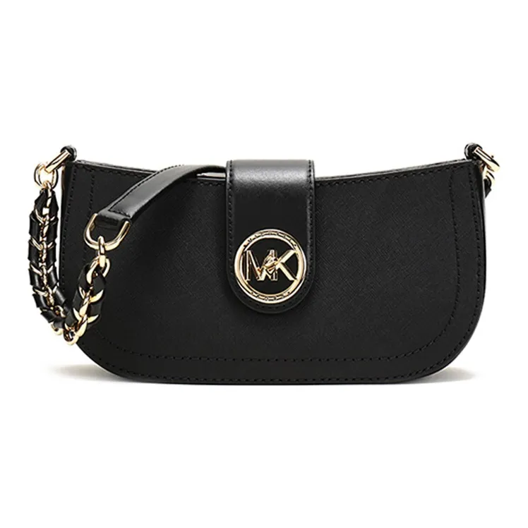 MICHAEL KORS Carmen Leather Crescent Bag, Shoulder Bag Women's Black