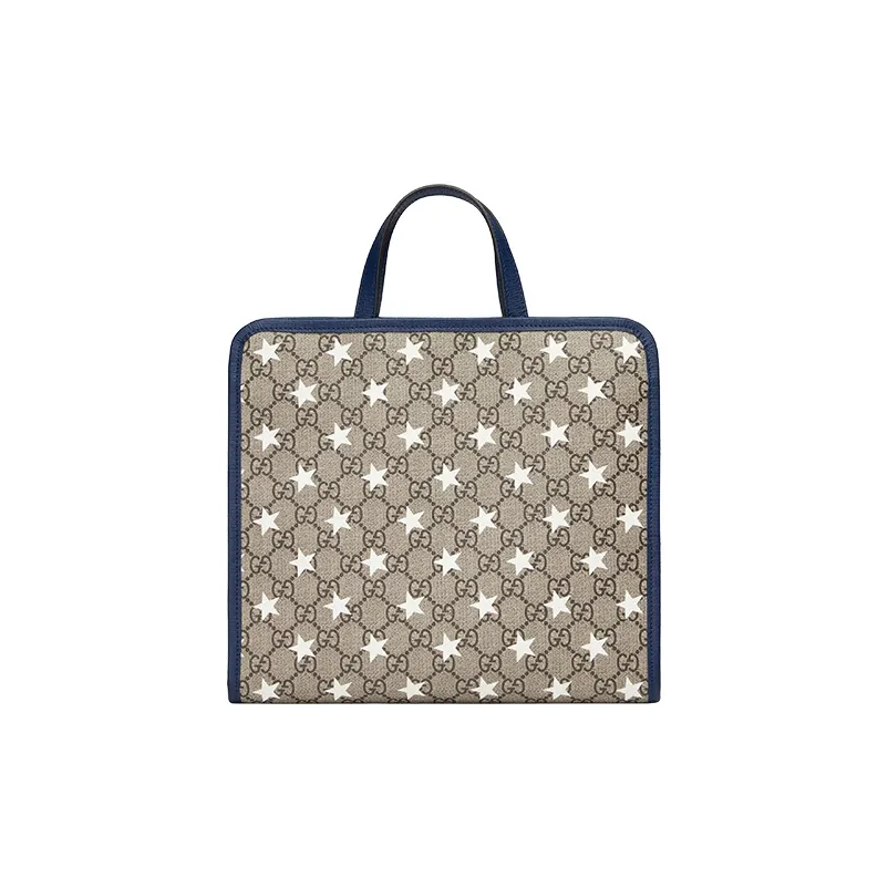 GUCCI Canvas With Leather Canvas Bag, Tote Bag, Shopping Bag, Handbag Kids' Ebony/Dark Blue