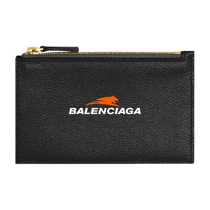 Balenciaga Коровья кожа Монетница Большая Мужская Черная