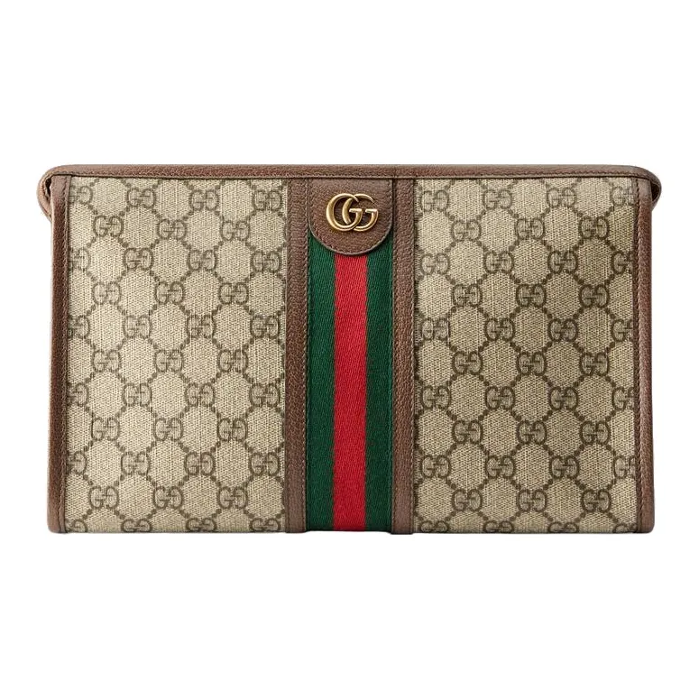 GUCCI Ophidia Zipped Pouch Beige/Ebony