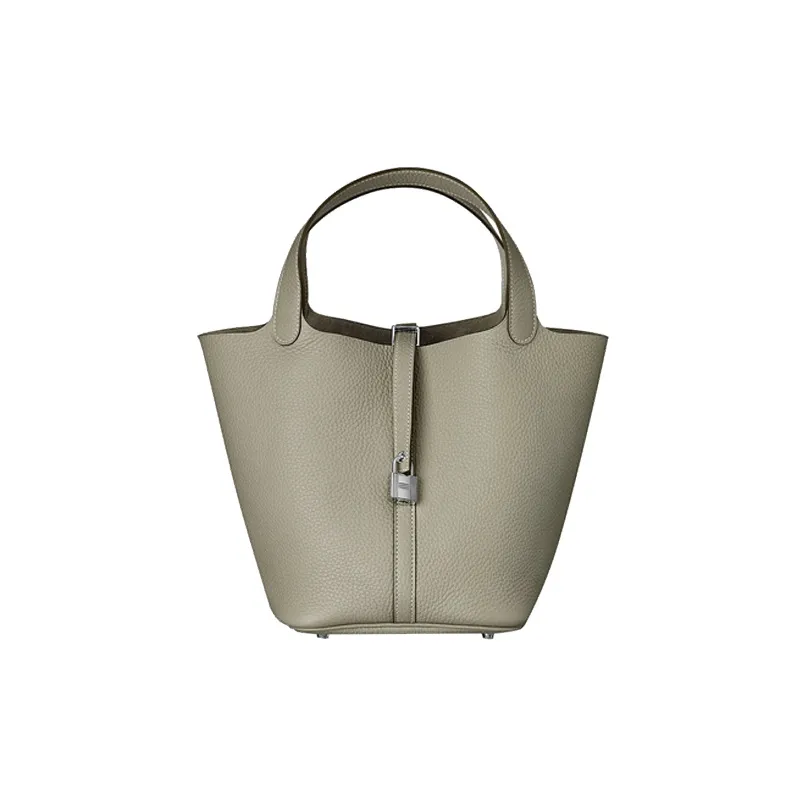 HERMES Picotin Lock Cow Leather Basket Bag, Bucket Bag, Handbag Women's Q1 Sauge Sage Green
