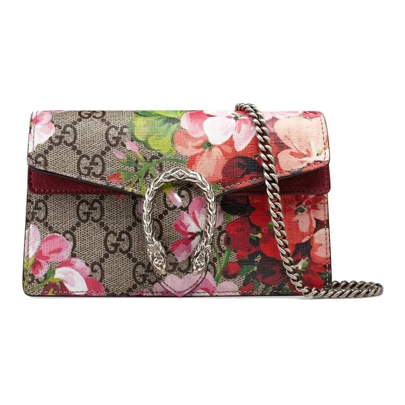GUCCI Dionysus Blooms Super Mini Shoulder Bag Pink/Ebony