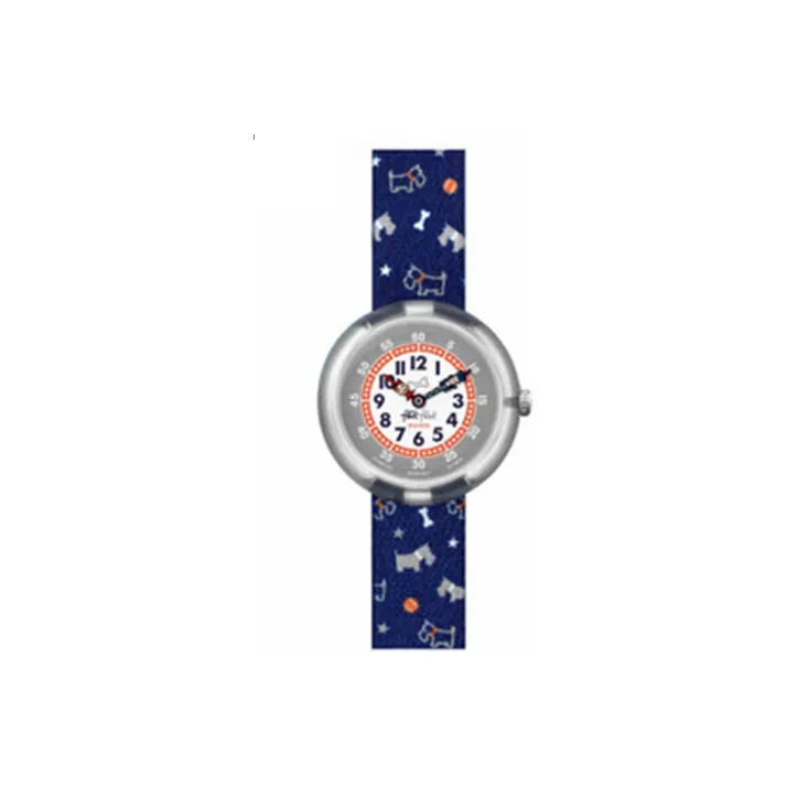 Swatch Quartz Механизм Детские часы 31 мм Белый циферблат Пластиковый корпус Часы Тканевый ремешок