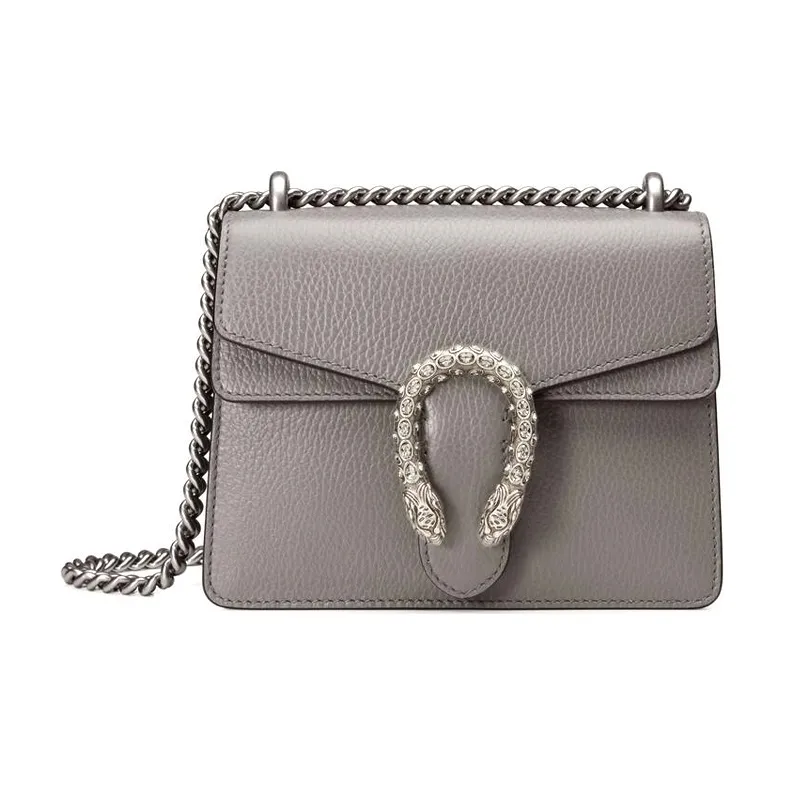 GUCCI Dionysus Leather God Of Wine Chain Bag Shoulder Bag, Crossbody Bag Women's Gray