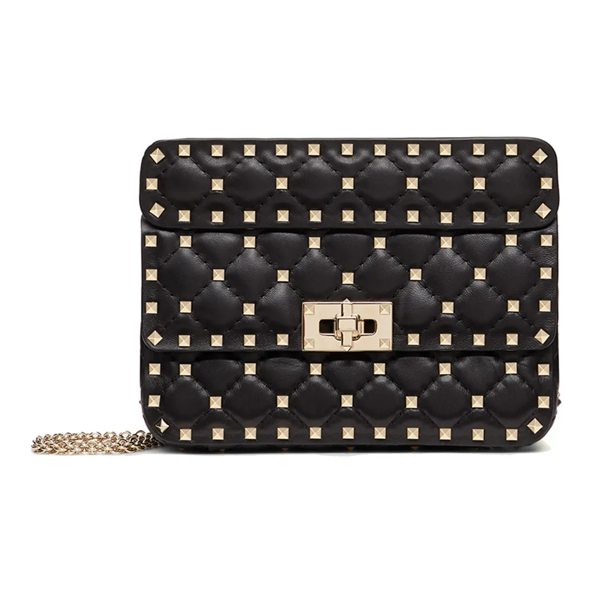 Valentino ROCKSTUD SPIKE Lambskin Shoulder Bag, Crossbody Bag, Handbag Trumpets Women's Black