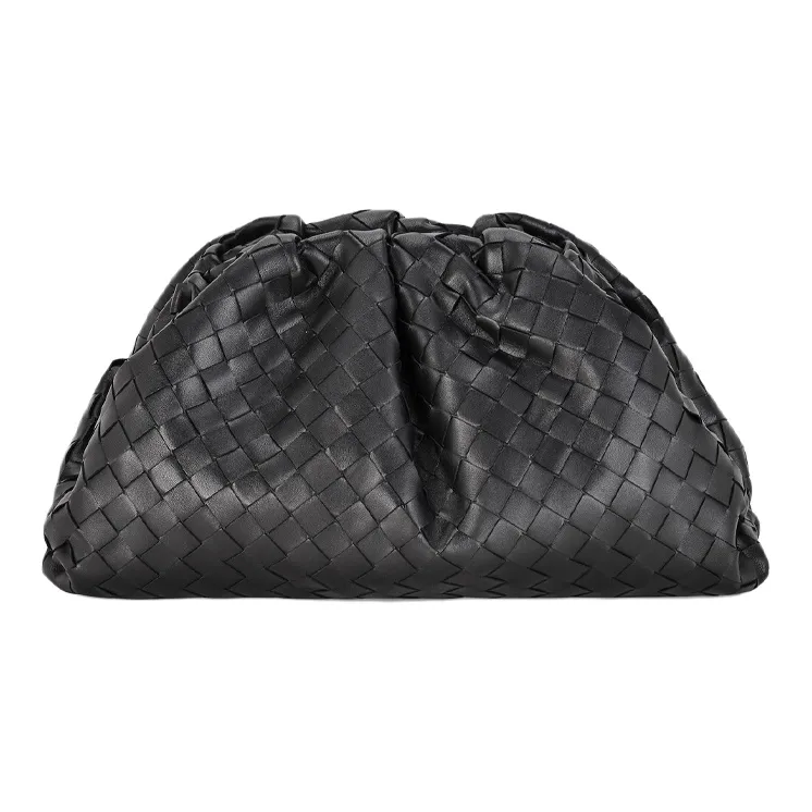 Bottega Veneta POUCH Cloud Bag Sheepskin Clutch Large Size Women's Black