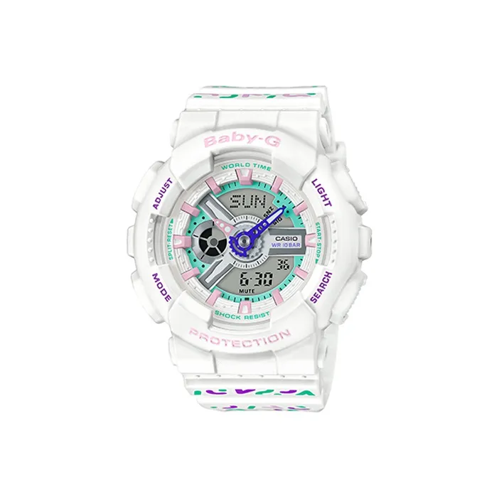 Casio Baby G Кварцевый механизм Смольный ремешок Часы Женские Белый циферблат