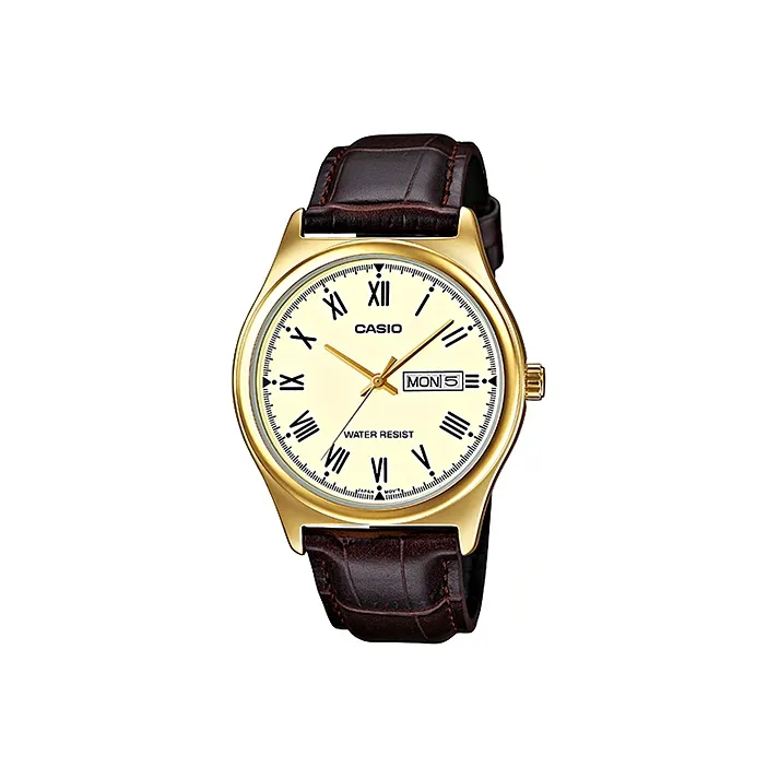 CASIO Standard Series Кварцевый механизм Часы Мужские Золото Циферблат MTP V006GL 9B