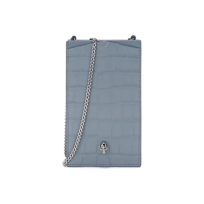 Alexander McQueen Чехол для телефона из коровьей кожи сумка через плечо сумка на плечо женская синий серый