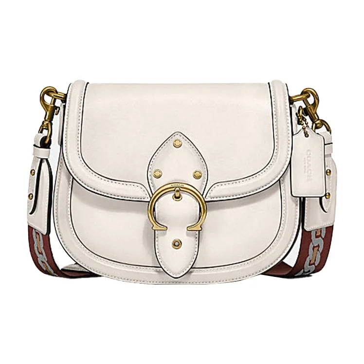 COACH Beat Gloves Made Of Tanned Leather Saddle Bag Shoulder Bag Crossbody Bag Small Size Women's Ivory White