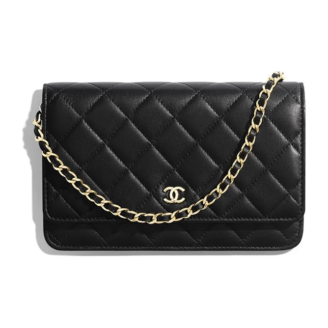 CHANEL WOC Lambskin Shoulder Bag, Crossbody Bag Mini Women's Black