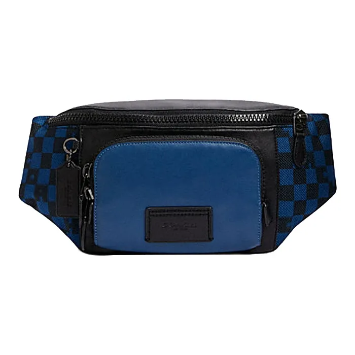 COACH Track Коровья кожа Бананка Стандартный Мужской Синий и Черный