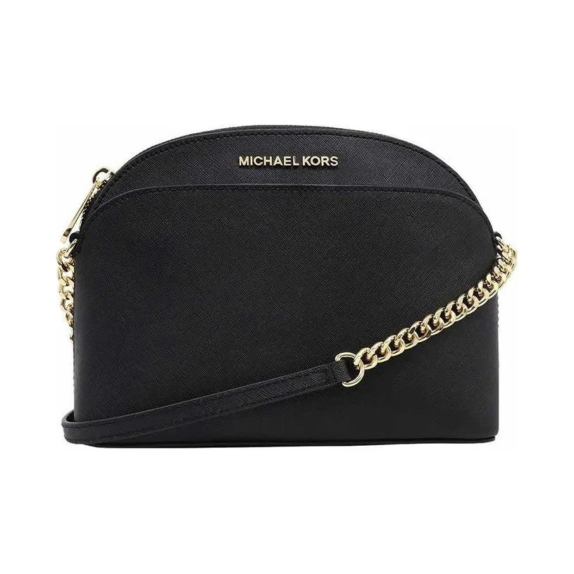 MICHAEL KORS Jet Set Cow Leather Dome Bag, Crossbody Bag, Shoulder Bag Women's Pure Black