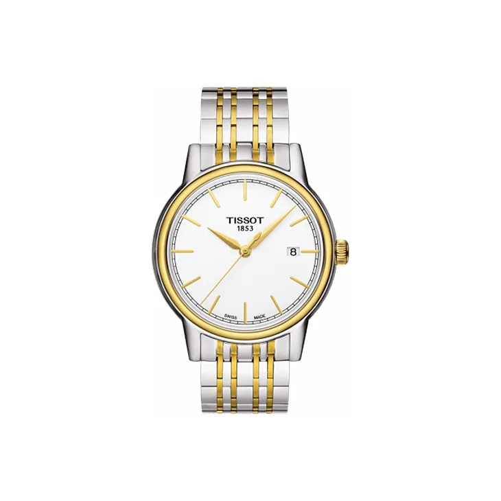 TISSOT Carson Elite Series Кварцевый механизм Мужские часы 40*39,2 мм Белый циферблат Корпус из нержавеющей стали Ремешок из нержавеющей стали