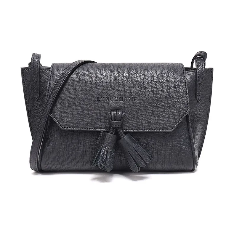 LONGCHAMP Pénélope Cow Leather Shoulder Bag Women's Black