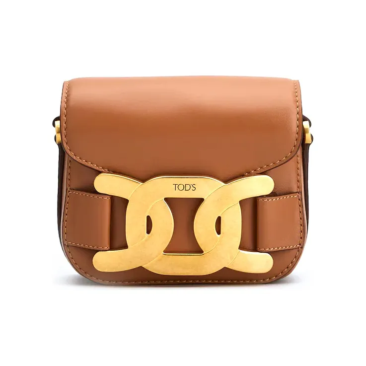 TOD'S KATE Smooth Leather One Shoulder Handbag, Crossbody Bag Mini Women's Brown
