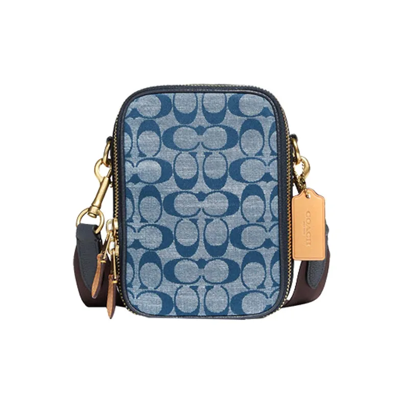 COACH Stanton Холст Деним And Кожа Сумка через плечо Мини Мужской