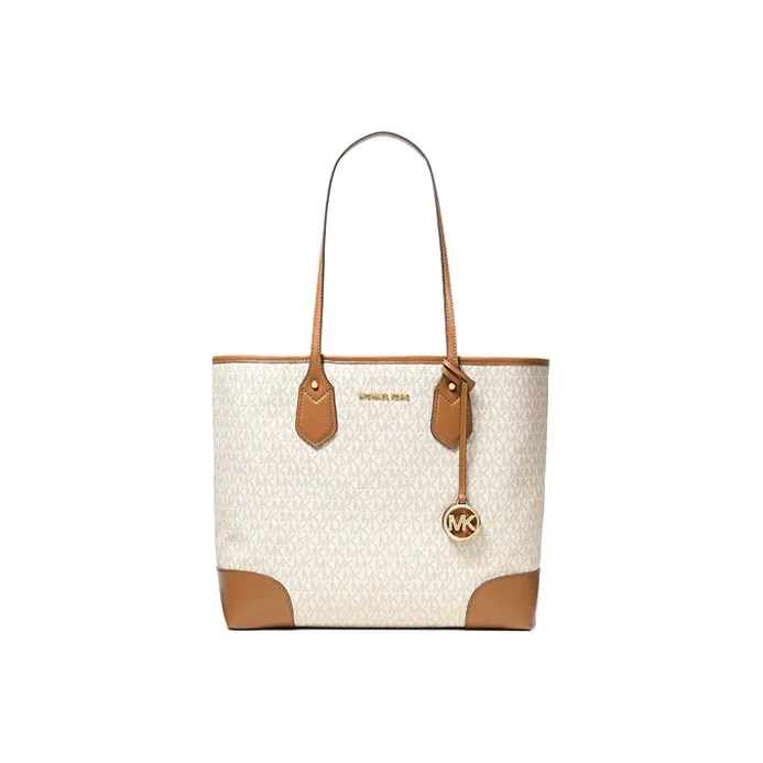 MICHAEL KORS ЭВА Кожа Тоут Сумка Сумка для покупок Сумка Большая Женская Ванильный Белый